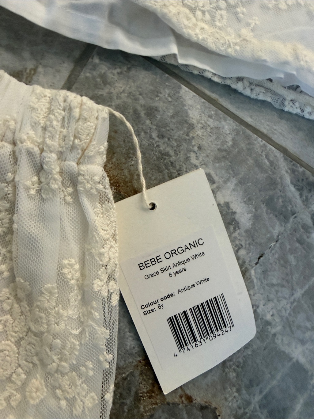 Girls Cream Lace Two-Piece Matching Set - Elegant Tank Top & Skirt — image 4 of 4